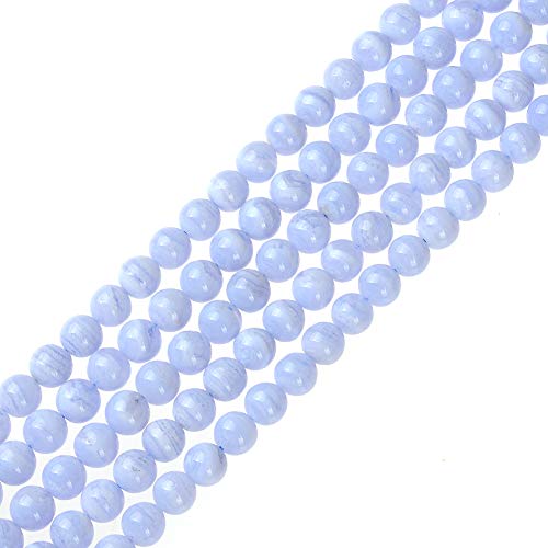 Natursteinperlen, 8 mm, blaue Ader, Edelstein, rund, lose Perlen, Kristall für Schmuckherstellung, DIY, 1 Strang, 38,1 cm von Generisch