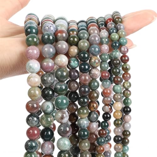 Natursteinperlen, Achat, rund, lose Perlen für Schmuckherstellung, DIY-Charm-Armbänder, 4–12 mm, 2 x 12 mm, 29–30 Stück Natursteinperlen, Achat, rund, lose Perlen für Schmuckherstellung, DIY-Charm-Armbänder, 4–12 mm, 2 x 12 mm, 29–30 Stück von Generisch