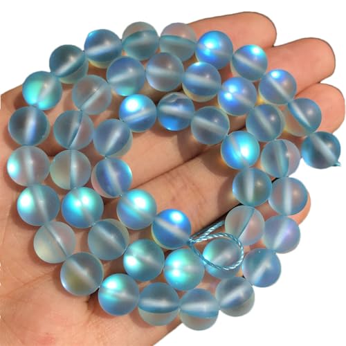 Natursteinperlen, Türkis, runde Perlen für selbstgemachte Armbänder, Schmuckherstellung, 8 mm, ca. 46 Stück von Generisch