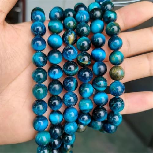 Natursteinperlen, blau-grau, Tigeraugen-Perlen für Schmuckherstellung, DIY-Armband, 4, 6, 8, 10 mm, 4 mm, 80 Stück von Generisch