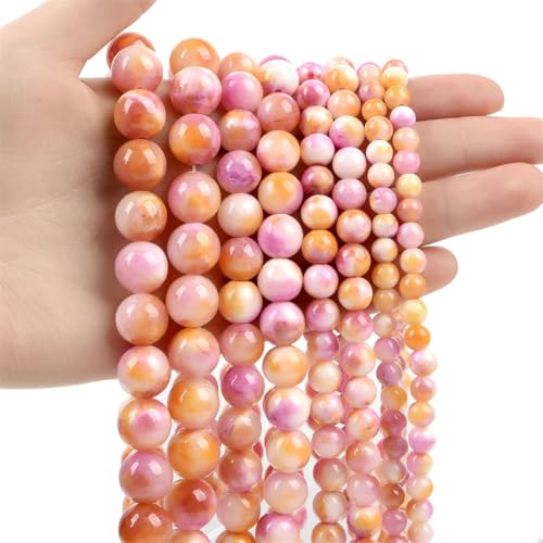 Natursteinperlen, bunte Jade, rund, lose, mattierte Perlen für Schmuckherstellung, DIY-Charm-Armbänder, 4–12 mm, 10, 6 mm, 60–62 Stück Natursteinperlen, bunte Jade, rund, lose, mattierte Perlen für Schmuckherstellung, DIY-Charm-Armbänder, 4–12 mm, 10, 6 mm, 60–62 Stück von Generisch