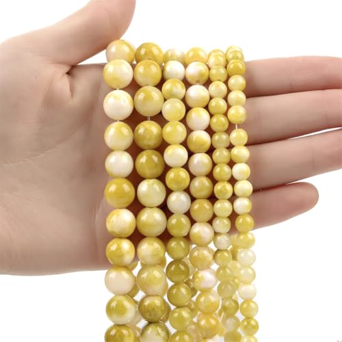 Natursteinperlen, bunte Jade, rund, lose, mattierte Perlen für Schmuckherstellung, DIY-Charm-Armbänder, 4–12 mm, 27, 10 mm, 36–38 Stück von Generisch