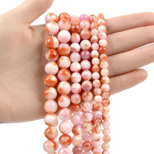Natursteinperlen, bunte Jade, rund, lose, mattierte Perlen für Schmuckherstellung, DIY-Charm-Armbänder, 4–12 mm, 28, 6 mm, 60–62 Stück Natursteinperlen, bunte Jade, rund, lose, mattierte Perlen für Schmuckherstellung, DIY-Charm-Armbänder, 4–12 mm, 28, 6 mm, 60–62 Stück von Generisch