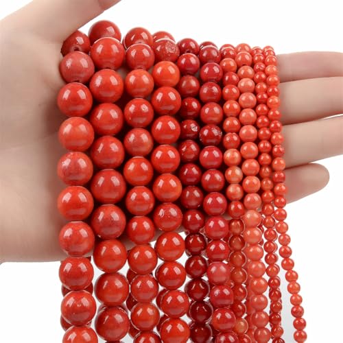 Natursteinperlen, bunte Jade, rund, lose, mattierte Perlen für Schmuckherstellung, DIY-Charm-Armbänder, 4–12 mm, 36, 6 mm, 60–62 Stück von Generisch