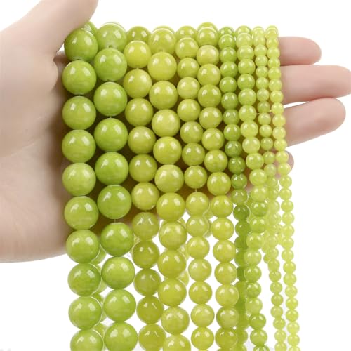 Natursteinperlen, bunte Jade, rund, lose, mattierte Perlen für Schmuckherstellung, DIY-Charm-Armbänder, 4–12 mm, 37 mm, 4 mm, 88–90 Stück von Generisch