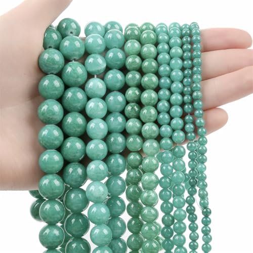 Natursteinperlen, bunte Jade, rund, lose, mattierte Perlen für Schmuckherstellung, DIY-Charm-Armbänder, 4–12 mm, 44 mm, 4 mm, 88–90 Stück von Generisch