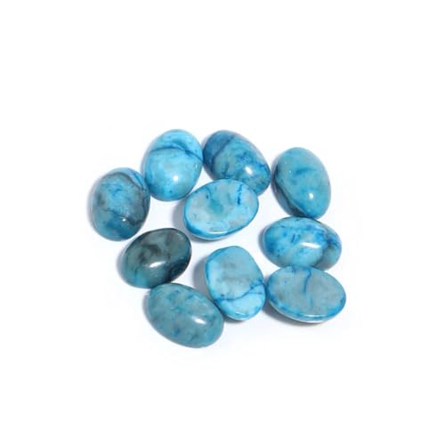 Natursteinperlen, ovaler Cabochon, flache Rückseite, lose Abstandshalter für DIY-Schmuckherstellung, Bastelbedarf(Blue Wave Stone,10x14mm 5Pcs) von Generisch