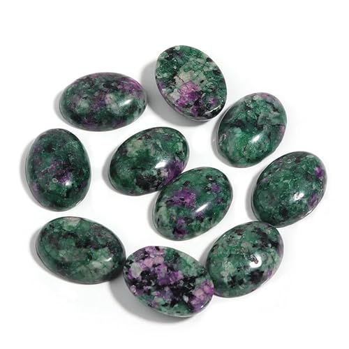 Natursteinperlen, ovaler Cabochon, flache Rückseite, lose Abstandshalter für DIY-Schmuckherstellung, Bastelbedarf(Red Green Stone,30x40mm 2Pcs) von Generisch
