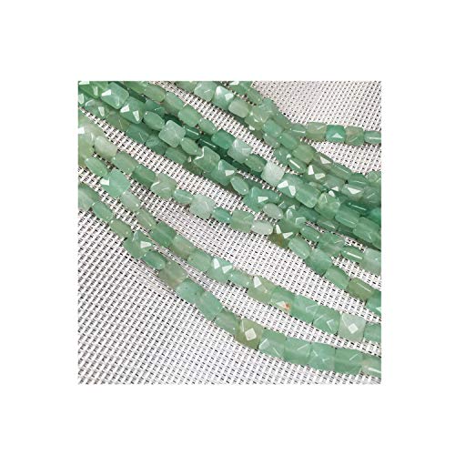 Natursteinperlen, quadratisch, facettiert, grüner Aventurin, Edelstein, lose Perlen zur Schmuckherstellung, 20,1 cm, 2 Stränge (uk9,10864) von Generisch