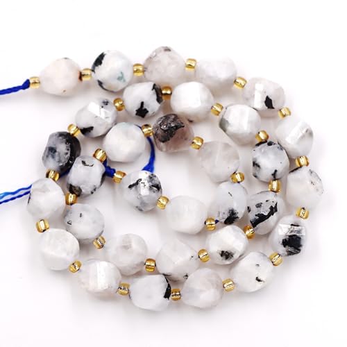 Natursteinperlen für DIY-Schmuckherstellung, verkauft pro Beutel, 5 Stränge und eine Rolle, Schnur innen, facettiert, S-Form, Mondstein, AB, 8 mm, Eu9-k9614 Natursteinperlen für DIY-Schmuckherstellung, verkauft pro Beutel, 5 Stränge und eine Rolle, Schnur innen, facettiert, S-Form, Mondstein, AB, 8 mm, Eu9-k9614 von Generisch