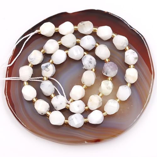 Natursteinperlen für DIY-Schmuckherstellung, verkauft pro Beutel, 5 Stränge und eine Rolle, Schnur innen, facettiert, S-Form, weißer Jaspis, 10 mm, Eu9-k9675 Natursteinperlen für DIY-Schmuckherstellung, verkauft pro Beutel, 5 Stränge und eine Rolle, Schnur innen, facettiert, S-Form, weißer Jaspis, 10 mm, Eu9-k9675 von Generisch