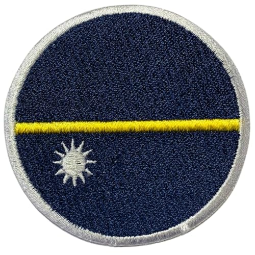 Nauru Flagge Patch Rund - 6cm Besticktes Bügelbild Aufbügler Aufnähen - Taktisches Militär Emblem für Jacken, Rucksäcke, Hüte, Westen & Kleidung - Kreisförmige Nationalflagge Patch Nauru Flagge Patch Rund - 6cm Besticktes Bügelbild Aufbügler Aufnähen - Taktisches Militär Emblem für Jacken, Rucksäcke, Hüte, Westen & Kleidung - Kreisförmige Nationalflagge Patch von Generisch