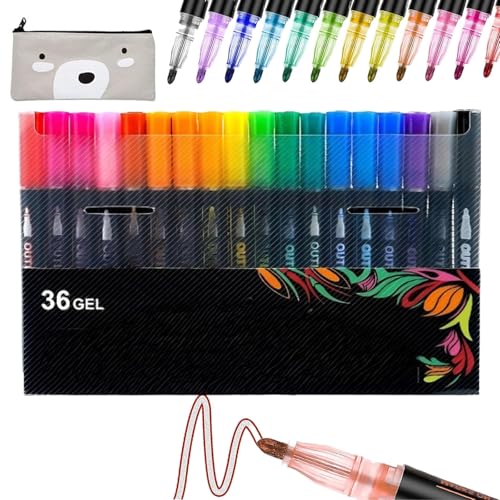 Neattidyly Illuminateupon Marker für Highlight, Sakesfor/Neattidyly Magische Stifte, 24/36 Farben, super Schnörkeln, metallische Glitzerstifte, Doppel-Linien-Konturenstifte für Mädchen und Frauen, 36 Neattidyly Illuminateupon Marker für Highlight, Sakesfor/Neattidyly Magische Stifte, 24/36 Farben, super Schnörkeln, metallische Glitzerstifte, Doppel-Linien-Konturenstifte für Mädchen und Frauen, 36 von Generisch