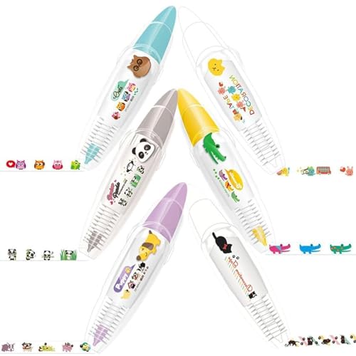 Nette Tierstifte, Roller Tape Pen,Drücken Sie dekorative Stifte für Kinder | Cartoon -Muster, Roller Tipps Design Scrapbooking Stickers Diary Decor für Notiz Take Nette Tierstifte, Roller Tape Pen,Drücken Sie dekorative Stifte für Kinder | Cartoon -Muster, Roller Tipps Design Scrapbooking Stickers Diary Decor für Notiz Take von Generisch