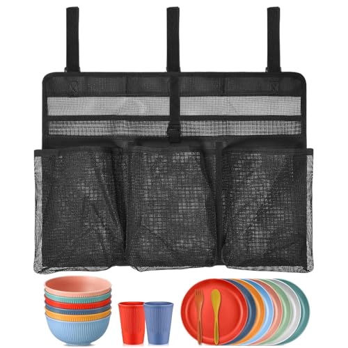 Netz-Abtropfbeutel, tragbarer Geschirr-Organizer aus Netzstoff, platzsparend, für Kochutensilien, Geschirr, Organizer, Aufbewahrungstasche für Outdoor, Picknick, Reisen, , Pools, Anhänger Netz-Abtropfbeutel, tragbarer Geschirr-Organizer aus Netzstoff, platzsparend, für Kochutensilien, Geschirr, Organizer, Aufbewahrungstasche für Outdoor, Picknick, Reisen, , Pools, Anhänger von Generisch