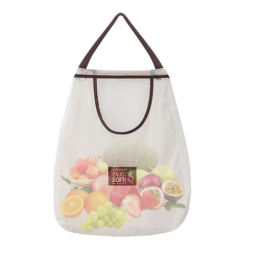 Netztaschen – wiederverwendbare hängende Kugeltasche | Obst- und -Netzbeutel für die Wand | hängende Obstbeutel aus Netzstoff | Küchen-Tragetaschen | Knoblauchhalter Aufbewahrungsbehälter | von Generisch