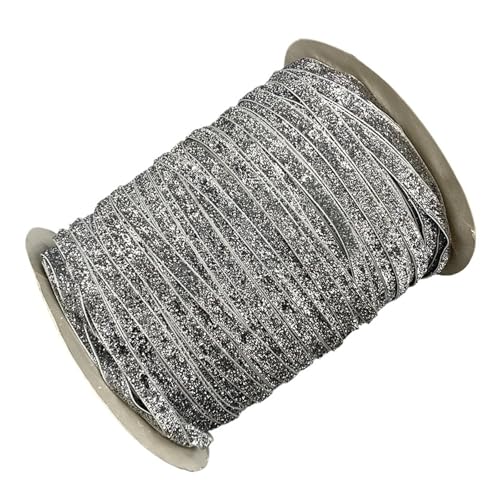 Neu 6mm Glitter Samt Band Keine Elastische Single Gesicht Band Stirnband Clips Bogen Dekoration(11) von Generisch