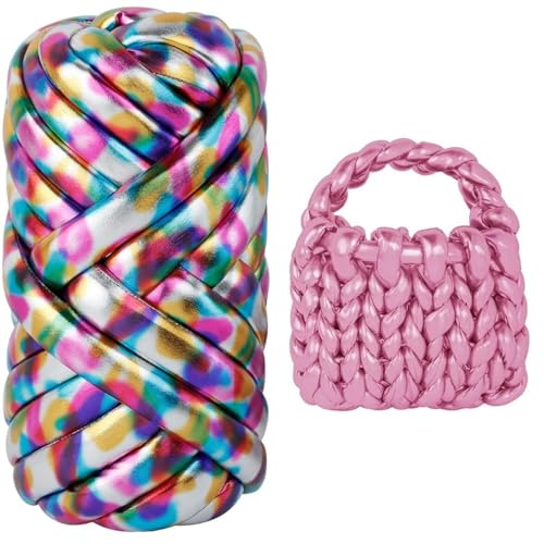 Neuer Metallicfaden, helles Ledermaterial, geflochtener Schlaucharm, geflochtene Wolle, grobes Garn, Schlauchgarn, geeignet für handgewebte Taschen, Körbe, Kissen, Haustierkörbe,500g Neuer Metallicfaden, helles Ledermaterial, geflochtener Schlaucharm, geflochtene Wolle, grobes Garn, Schlauchgarn, geeignet für handgewebte Taschen, Körbe, Kissen, Haustierkörbe,500g von Generisch