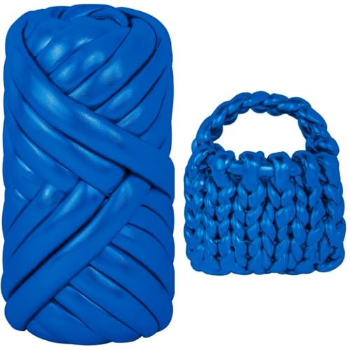 Neuer Metallicfaden, helles Ledermaterial, geflochtener Schlaucharm, geflochtene Wolle, grobes Garn, Schlauchgarn, geeignet für handgewebte Taschen, Körbe, Kissen, Haustierkörbe，500g von Generisch