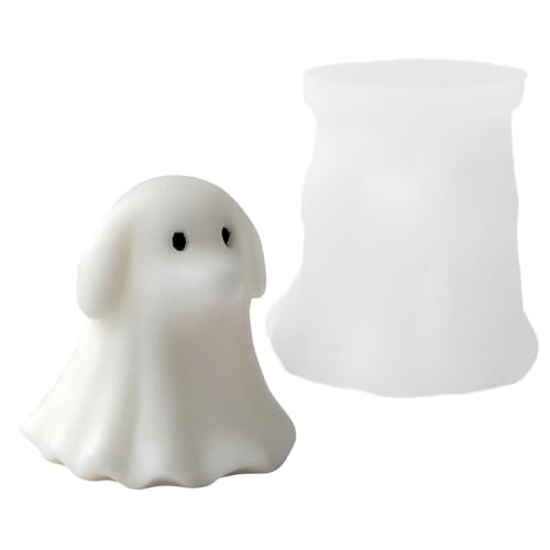 Niedliche Geisterwelpe, Silikon-Kerzenform, 3D-Halloween-Dekoration für Kerzen, Aromatherapie, Basteln, Backform von Generisch