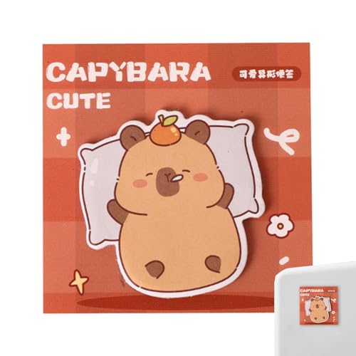 Niedliche Haftnotizen – Cartoon-Tier Capybara Haftnotizen – 30 Blatt abnehmbare Notizblöcke, Klassenzimmerbedarf, Schulbedarf für Schüler Lehrer von Generisch
