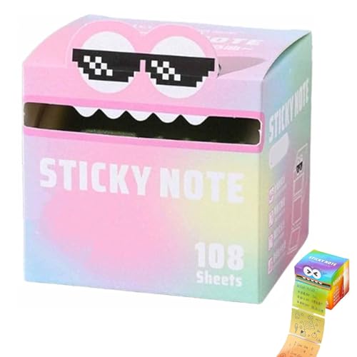 Niedliche Monster-Muster-Haftnotizen, perlmuttfarbene, superklebende Tier-Haftnotizen, lebendiges Farbverlaufs- und transparentes Pop-up-Design, wischfestes, schnell trocknendes (B) von Generisch