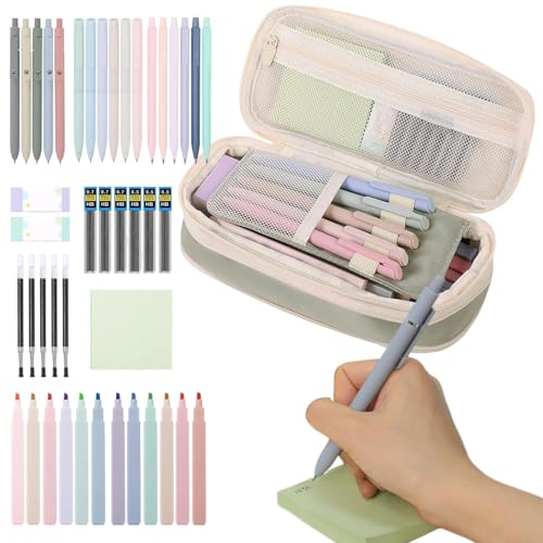 Niedliche Schulmaterial - ästhetische Schulmaterialien für Schreibwaren mit Bleistiftkoffer, Black Gel Pens Radiergummi Notiertes reibungsloses Schreiben, Essentials Stationary Set für Schüler zurück Niedliche Schulmaterial - ästhetische Schulmaterialien für Schreibwaren mit Bleistiftkoffer, Black Gel Pens Radiergummi Notiertes reibungsloses Schreiben, Essentials Stationary Set für Schüler zurück von Generisch