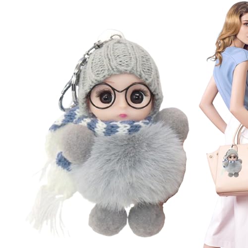 Niedlicher Puppen-Schlüsselanhänger – dekorativer Anhänger für Schüler-Schulranzen | Schöner Puppenanhänger mit großen Augen, Ornament mit Brille, Schal, grau, Refer to Description Niedlicher Puppen-Schlüsselanhänger – dekorativer Anhänger für Schüler-Schulranzen | Schöner Puppenanhänger mit großen Augen, Ornament mit Brille, Schal, grau, Refer to Description von Generisch