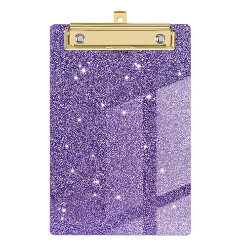 Niedliches Klemmbrett,Acryl-Klemmbrett -Glitzer-Binder-Klemmbretter | Leichtes, tragbares, schickes, flaches Glitzer-Klemmbrett im Letter-Format mit goldenem Clip für die Krankenpflege im Klassenzimm von Generisch