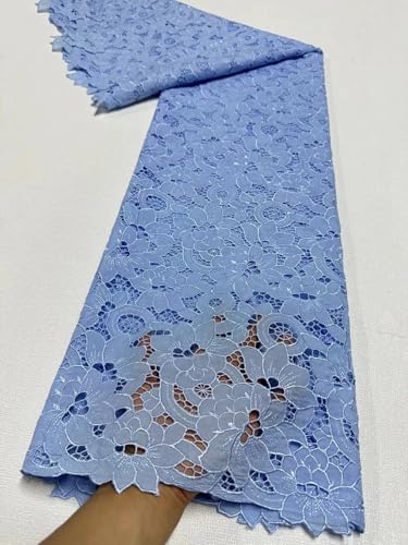 Nigerianischer Tüll-Spitzenstoff zum Nähen, Hochzeit, Stickerei, Kleid, Chiffon, Party, Baumwolle, 4,5 m Nigerianischer Tüll-Spitzenstoff zum Nähen, Hochzeit, Stickerei, Kleid, Chiffon, Party, Baumwolle, 4,5 m von Generisch