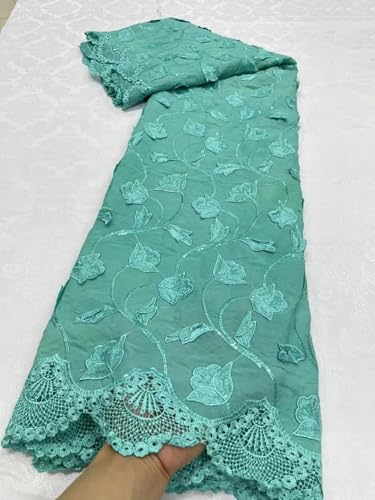 Nigerianischer Tüll-Spitzenstoff zum Nähen, Hochzeit, Stickerei, Kleid, Chiffon, Party, Guisolid-Baumwolle, 4,5 m Nigerianischer Tüll-Spitzenstoff zum Nähen, Hochzeit, Stickerei, Kleid, Chiffon, Party, Guisolid-Baumwolle, 4,5 m von Generisch
