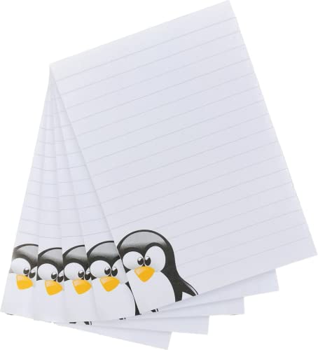 Notizblöcke I Motiv Pinguin I 5 Stück I 25 Blatt | liniert von zartbesaitet.com Schöne Produkte aus Papier