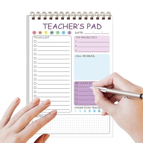 Notizblöcke für Lehrer, 50 Blatt, 14,7 x 21,1 cm, niedliches Schreiben, Notizpapier, Doppelspulenbindung, Tagesplaner für Aufgaben, Termine, Schule, Klassenzimmer Notizblöcke für Lehrer, 50 Blatt, 14,7 x 21,1 cm, niedliches Schreiben, Notizpapier, Doppelspulenbindung, Tagesplaner für Aufgaben, Termine, Schule, Klassenzimmer von Generisch