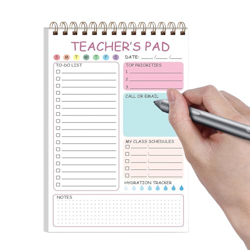 Notizblöcke für Lehrer, Checklisten-Notizbuch für Lehrer, 50 Blatt, 14,7 x 21,1 cm, Schreibnotizen, Must-have, Doppelspulenbindung, Tagesplaner für Schule, Zuhause, Büro Notizblöcke für Lehrer, Checklisten-Notizbuch für Lehrer, 50 Blatt, 14,7 x 21,1 cm, Schreibnotizen, Must-have, Doppelspulenbindung, Tagesplaner für Schule, Zuhause, Büro von Generisch