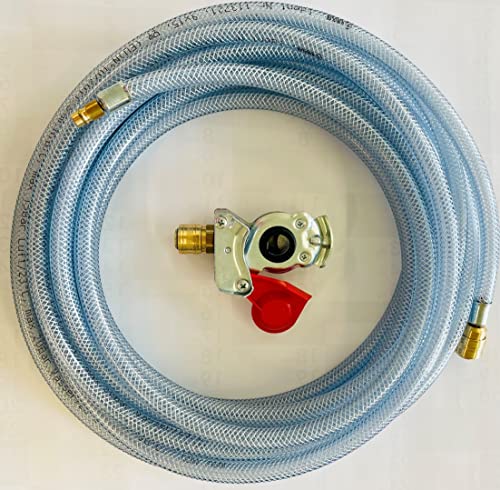 KSO Druckluftschlauch Kupplungskopf 15 Meter, NW 7,2 aus Messing, Maximaler Betriebsdruck 20bar bei 21 Grad°, PVC Schlauch Industriequalität mit Gewebeeinlage, Rot, 1 Stück von Generisch