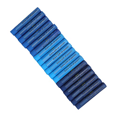 Ölpastell-Set, hohe Sicherheit, weich, blau, leuchtende Farben, Pastellkreiden, Kunstbedarf für Kinder, Anfänger, Studenten, Künstler, 18-teilig Ölpastell-Set, hohe Sicherheit, weich, blau, leuchtende Farben, Pastellkreiden, Kunstbedarf für Kinder, Anfänger, Studenten, Künstler, 18-teilig von Generisch