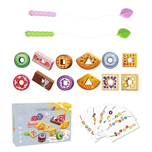 Obst-Fädelspiel – Pädagogisches Fädelspielzeug, farbenfrohes Montessorian-Aktivitätsset | Perlenset mit Schnürsenkeln und verschiedenen Formen, interaktive Werkzeuge für die Feinmotorik und sensorisch von Generisch