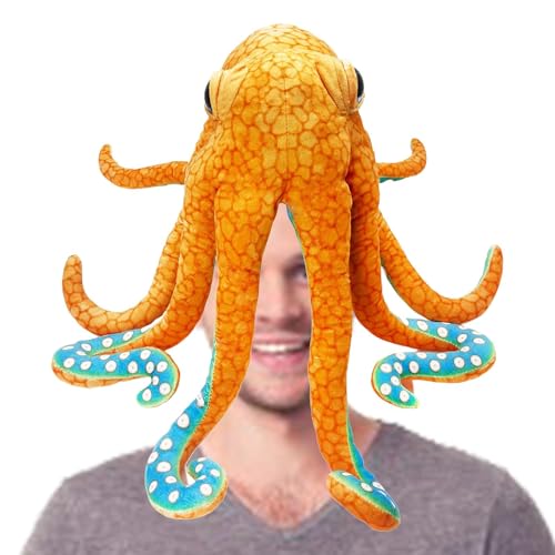 Octopus Pllushies Huut - Süßes Ooktopus Weiches Spielzeug Gefülltes Marine Tier, Lustige Kleidung Kopfbedeckung, Simulation Ooktopus Puppe Für Wohnkultur von Generisch