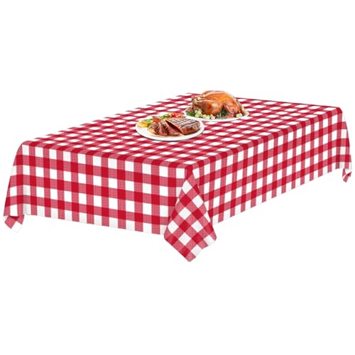 Oktoberfest-Tischdecke – Große, rechteckige, wasserdichte Gingham-Tischdecke | Abwaschbare, strapazierfähige Party-Dekoration für Terrasse, Balkon, Gartenpartys und gewerbliche Nutzung von Generisch