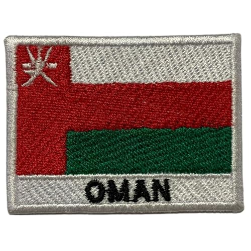 Oman bestickte Flagge mit Namen Patch Aufbügeln/Aufnähen Abzeichen Nationalsymbol Militär Patch für Kleidung Rucksäcke Kappen von Generisch