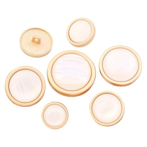 Opal Große Metallknöpfe für Damen, runde Perlenknöpfe aus Zinklegierung für Selbernähen von Hemd- und Mantelzubehör(Color A,18MM 1pcs) von Generisch
