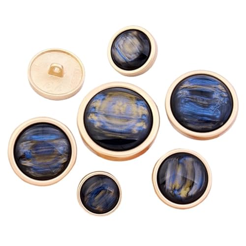 Opal Große Metallknöpfe für Damen, runde Perlenknöpfe aus Zinklegierung für Selbernähen von Hemd- und Mantelzubehör(Color B,20MM 5pcs) von Generisch