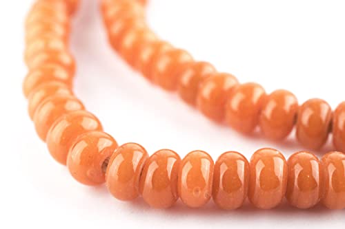 Orange Glas-Donut-Perlen – 61 cm Strang mit indonesischen Rondelle-Java-Glasperlen zum Basteln und zur Schmuckherstellung Orange Glas-Donut-Perlen – 61 cm Strang mit indonesischen Rondelle-Java-Glasperlen zum Basteln und zur Schmuckherstellung von Generisch