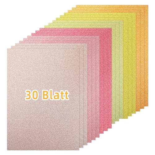 Orange Serie Glitzerpapier zum Basteln, 30 Blatt Bunt Glitzer Papier A4, 6 Farben, 250g/m² Glitterkarton zum Basteln und Gestalten Orange Serie Glitzerpapier zum Basteln, 30 Blatt Bunt Glitzer Papier A4, 6 Farben, 250g/m² Glitterkarton zum Basteln und Gestalten von Generisch