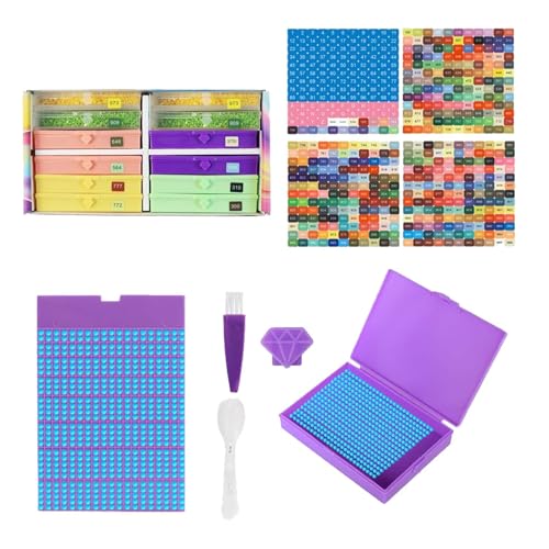 Organisation, Gemälde mit Strasssteinen, Set aus Tabletts mit Deckel für Kristalle - Schmuckkästchen und Zubehör für Kreationen mit Perlen und Strasssteinen, Unisex Organisation, Gemälde mit Strasssteinen, Set aus Tabletts mit Deckel für Kristalle - Schmuckkästchen und Zubehör für Kreationen mit Perlen und Strasssteinen, Unisex von Generisch
