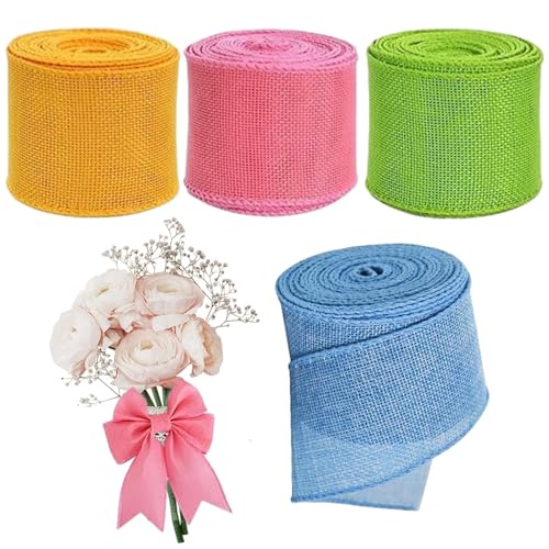 Osterband Mit Draht, Osterbandrollen | 4 Rollen Stoffbänder Geschenkpapierbänder Osterband | 200 X 5 Cm Einfarbiges DIY-Bastel-Osterband Zum Verpacken Von Geschenken Osterband Mit Draht, Osterbandrollen | 4 Rollen Stoffbänder Geschenkpapierbänder Osterband | 200 X 5 Cm Einfarbiges DIY-Bastel-Osterband Zum Verpacken Von Geschenken von Generisch