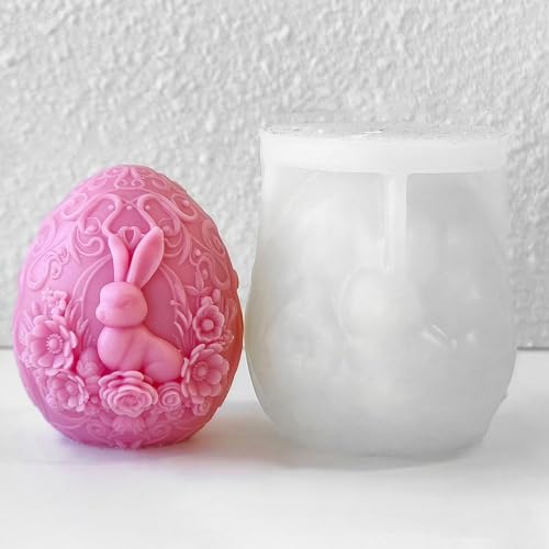 Osterei Silikonform, Silikonformen Gießformen Ostern, Geprägte Hasen Ei Förmige Silikon Kerzenform, Ei Silikon Kerzenform Für Aromatherapie Kerze, Osterform Gipsornament Osterei Silikonform, Silikonformen Gießformen Ostern, Geprägte Hasen Ei Förmige Silikon Kerzenform, Ei Silikon Kerzenform Für Aromatherapie Kerze, Osterform Gipsornament von Generisch