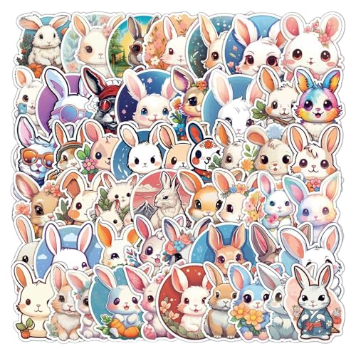 Osterhasen-Aufkleber | 50 x Cartoon Cute Bunny Aufkleber - Wasserdichte Abziehbilder Lustige Ästhetik für Computer Scrapbooking Wasserflaschen Laptop Gepäck Osterhasen-Aufkleber | 50 x Cartoon Cute Bunny Aufkleber - Wasserdichte Abziehbilder Lustige Ästhetik für Computer Scrapbooking Wasserflaschen Laptop Gepäck von Generisch