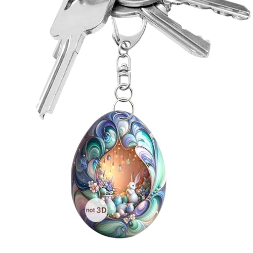 Osterhasen-Schlüsselanhänger, Eier-Kaninchen-Design, Schlüsselanhänger, Bastelprojekt, hängende Ornamente, Partygeschenke, Auto-Rückspiegel-Dekoration für Auto Osterhasen-Schlüsselanhänger, Eier-Kaninchen-Design, Schlüsselanhänger, Bastelprojekt, hängende Ornamente, Partygeschenke, Auto-Rückspiegel-Dekoration für Auto von Generisch