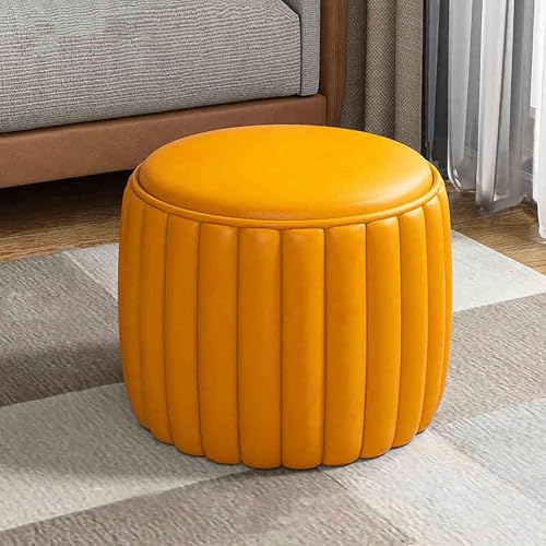 Ottomane aus Leder mit Fußstütze und Hocker, stilvoller Kunstleder-Pouf für Wohnzimmer und Schlafzimmer, vielseitiger Schuhwechselsitz und kleine Bank, gepolsterter Fußhocker, Couchtischakzent (Farbe Ottomane aus Leder mit Fußstütze und Hocker, stilvoller Kunstleder-Pouf für Wohnzimmer und Schlafzimmer, vielseitiger Schuhwechselsitz und kleine Bank, gepolsterter Fußhocker, Couchtischakzent (Farbe von Generisch
